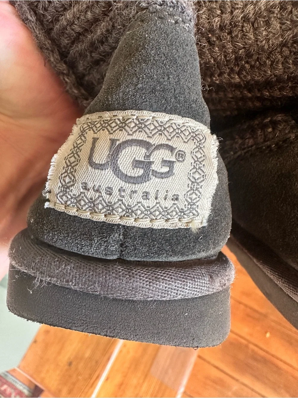 UGG Women's Grey Knit Button Tall Boots with Tassels size 7